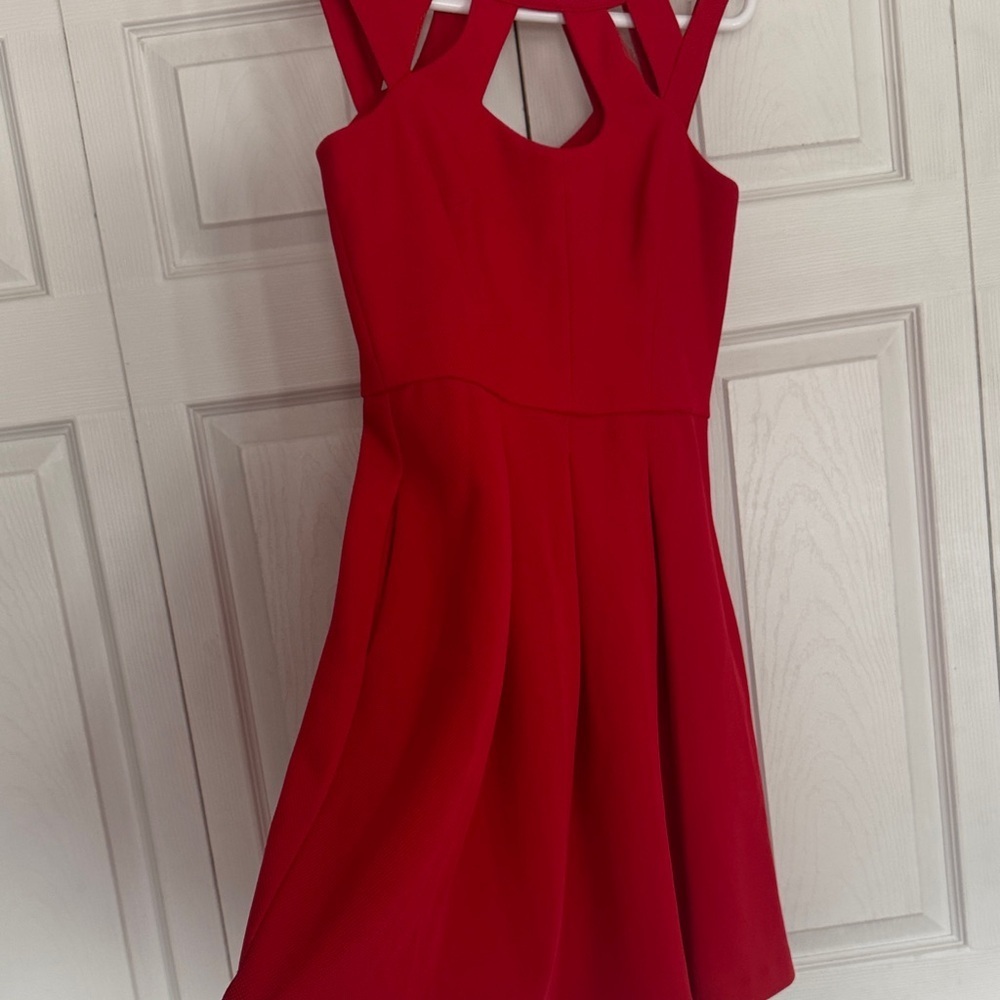 Betsey Johnson Red Cutout Mini skater Dress - Picture 5 of 8